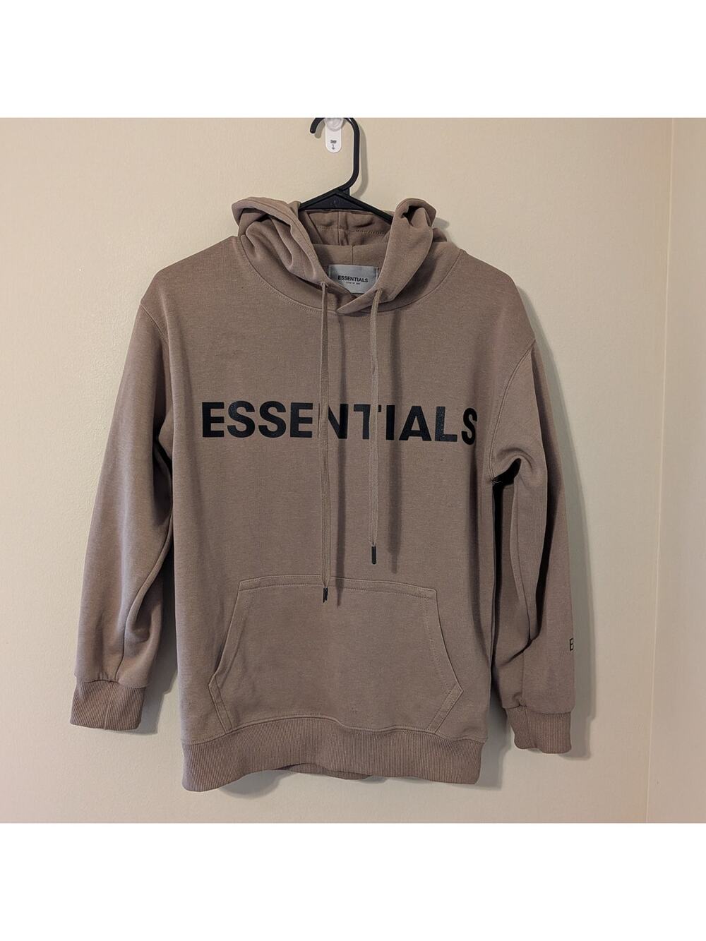 Essentials Fear Of God Brown Hoddie With Black Wording